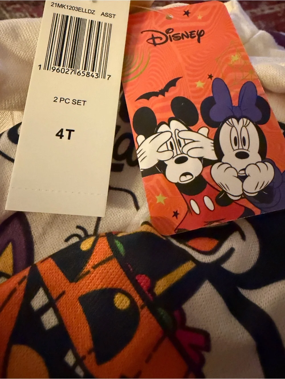 Disney Kids' 'Spook-tacular' Mickey & Friends Halloween Pajama Set Unisex 4T NWT